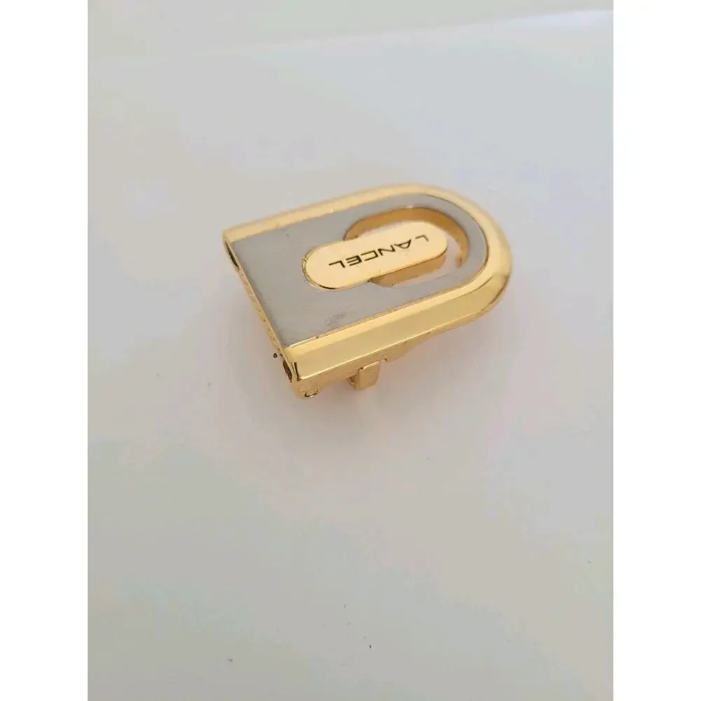 Lancel Paris‎ Vintage Belt Buckle Replacement Gold Silver Tone Slim 1